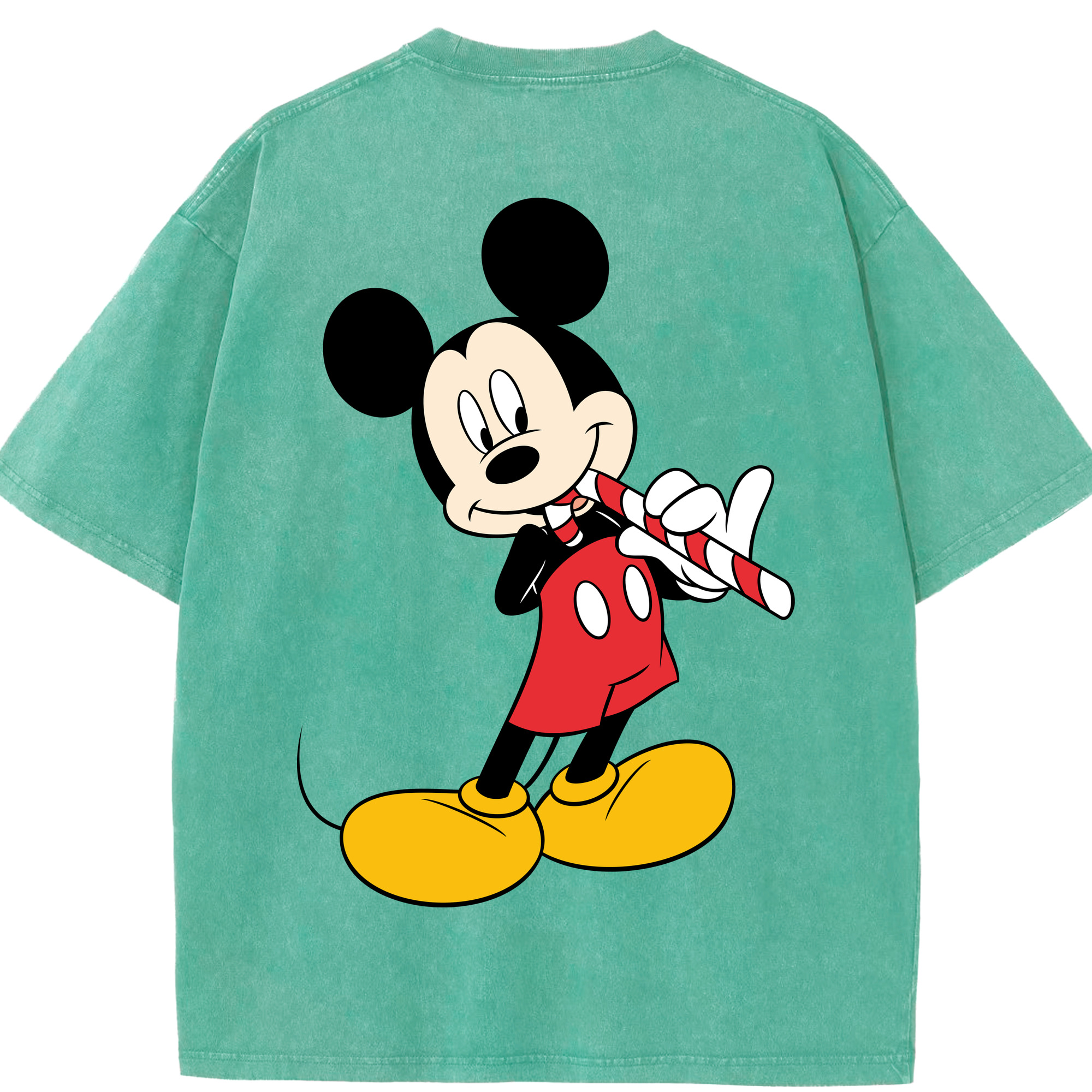 （画像用） ミッキーマウス Mickey Mouse 綿100% ヴィンテージ風 半袖Tシャツ（背面プリント）